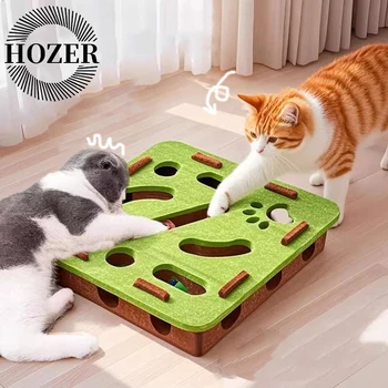 Cat Puzzle Toy With Ball – Interactive Felt Puzzle Box Exercise & Hunting Toy for Indoor Cats 1