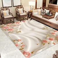 European Style Flower Carpet Living Room Sofa Soft Rugs Luxury Bedroom Decor Bedside Rug Large Room Cloakroom Lounge Floor Mats 2