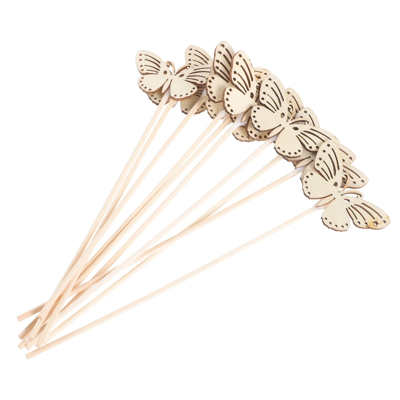10 Pcs Plant Diffuser Incense Sticks for Bathroom Khaki Wood Butterfly Diffusers
