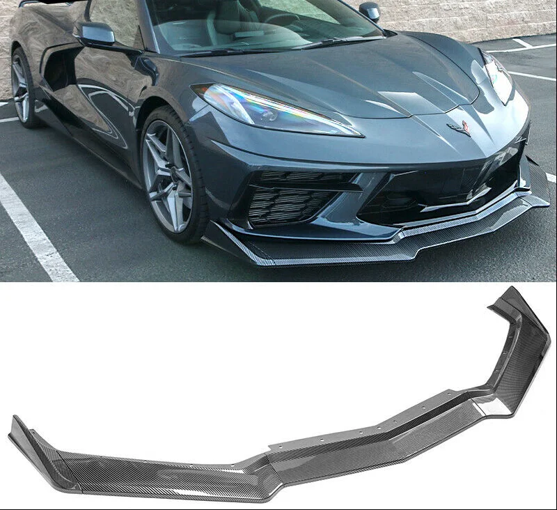 

Аксессуары для автомобиля Chevy Corvette C8 2020-2022 5 шт. диффузор для переднего бампера в стиле углеродного волокна матовый черный угол разделителя