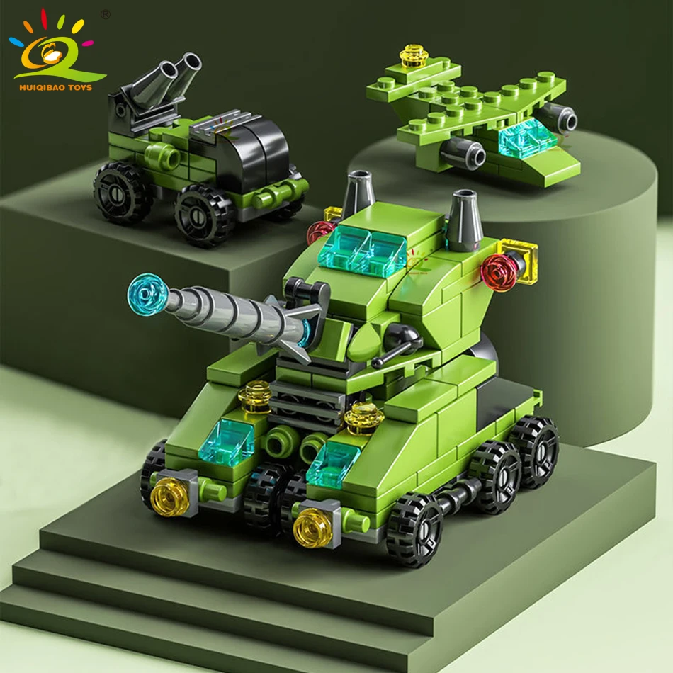 6IN1 City Fire Car Police Truck Engineering Crane Building Blocks Tank Helicopter Bricks Set Toys For Children Kids HUIQIBAO construction blocks racing car building blocks building blocks car building blocks