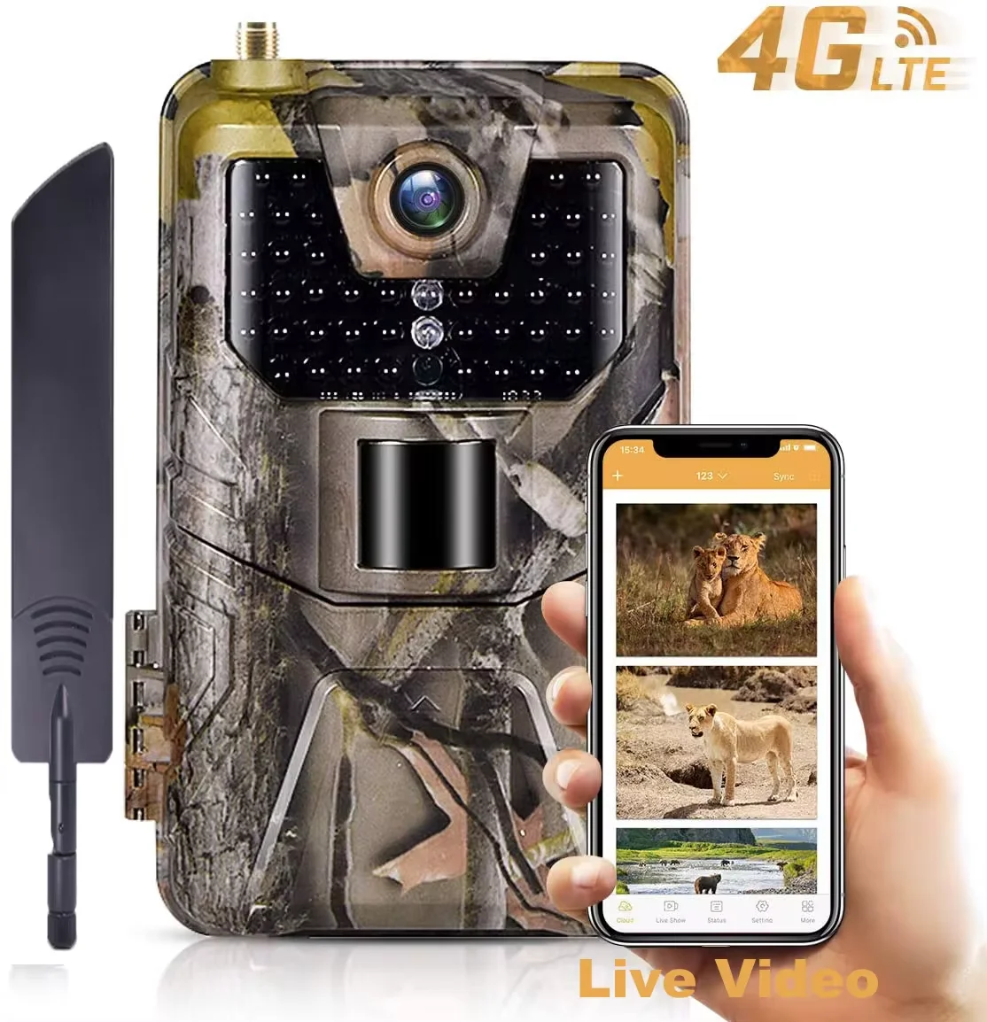 Suntekcam 4G APP Control Trail Camera HC-900pro Infrared Night Vision 4K Live Video Outdoor Animal Hunting Cameras
