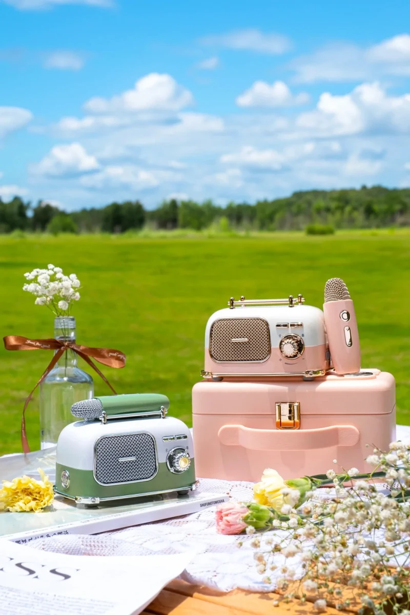 Мини-динамик Changba Karaok, Bluetooth-колонка, пение, KTV, звуковой комплект, беспроводной динамик в стиле ретро с микрофоном