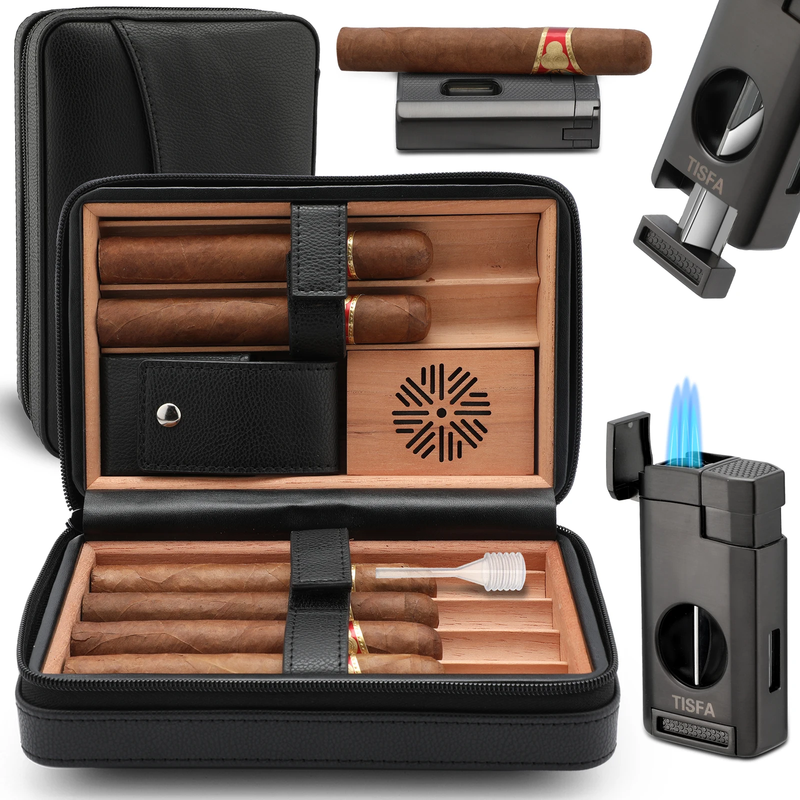 Light Luxury and Portable Leather Cigar Case 3 Holds Portable Cigars Pouch Humidor  Box Travel Smoking Storage Accessories - AliExpress