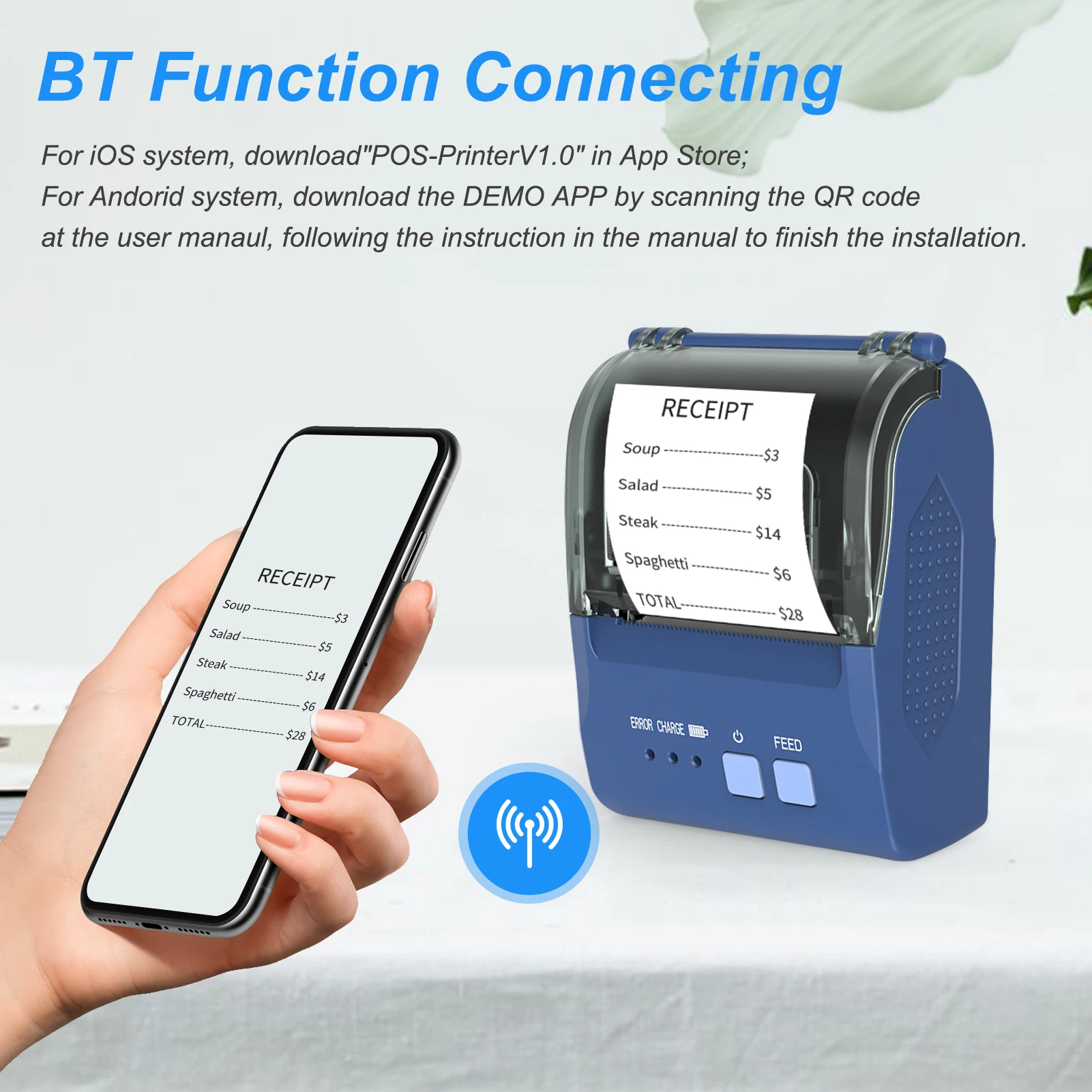 BT Mini Digital Thermal Printer Portable Instant Photo Printing Device for  IOS Android Smartphone - AliExpress