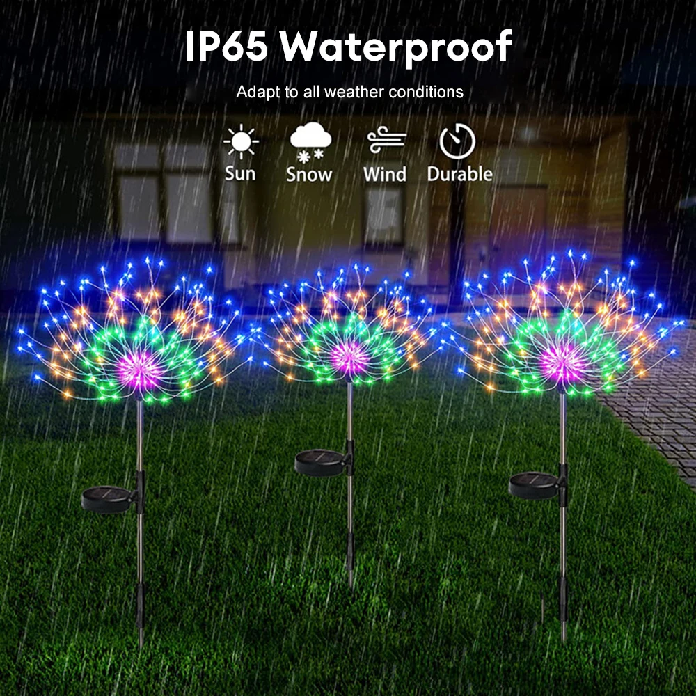 Lohoom Solar Garden Lights, 2PCS Dandelion Solar Lights Outdoor Garden