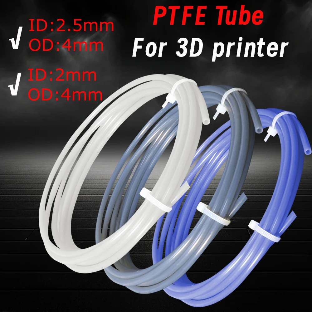 Tubo PTFE Teflon 10m Per Stampa 3D | 2.5mm ID X 4mm OD | Per Bambu Lab E Creality | Resistente A -180/+260°C
