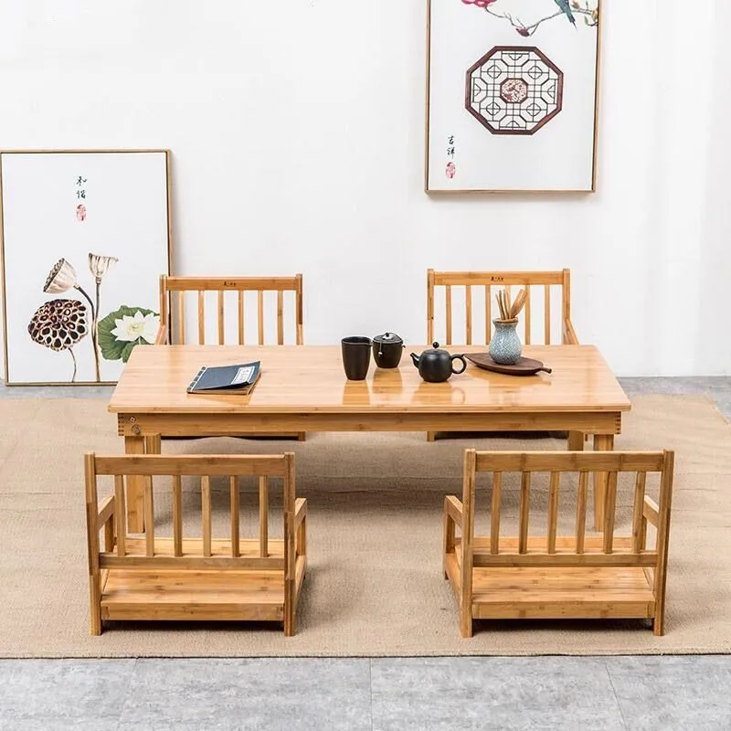 Japanese Meditation Tatami Chair Bamboo Floor Backrest Armchair Home Living Room Bamboo Furniture Japan Legless Zaisu Zen Chair
