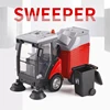 New Alloy Sweeper Model Diecast Road Cleaning Refuse Bin Classification Sanitation Vehicles Car Model Sound and Light Kids Gifts 1