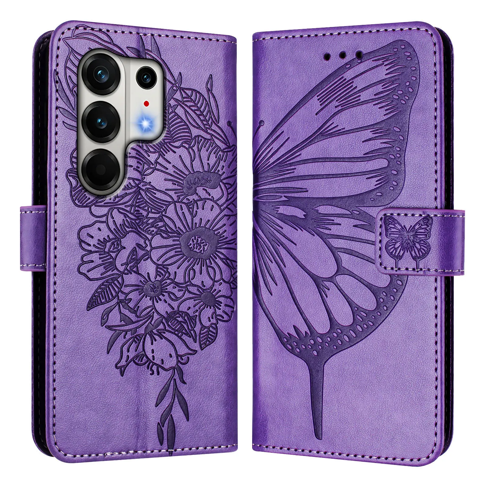 Classic Embossed Leather Phone Wallet Flip Case