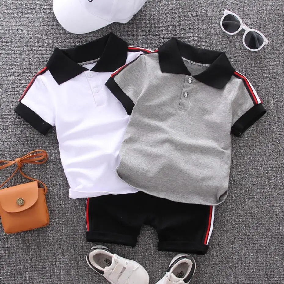 

2023 New Summer Baby Boys Clothes Infant boys Short Sleeves jerseys 100% Cotton T-shirt+jeans 2Pcs Outfits Kids Clothes Set