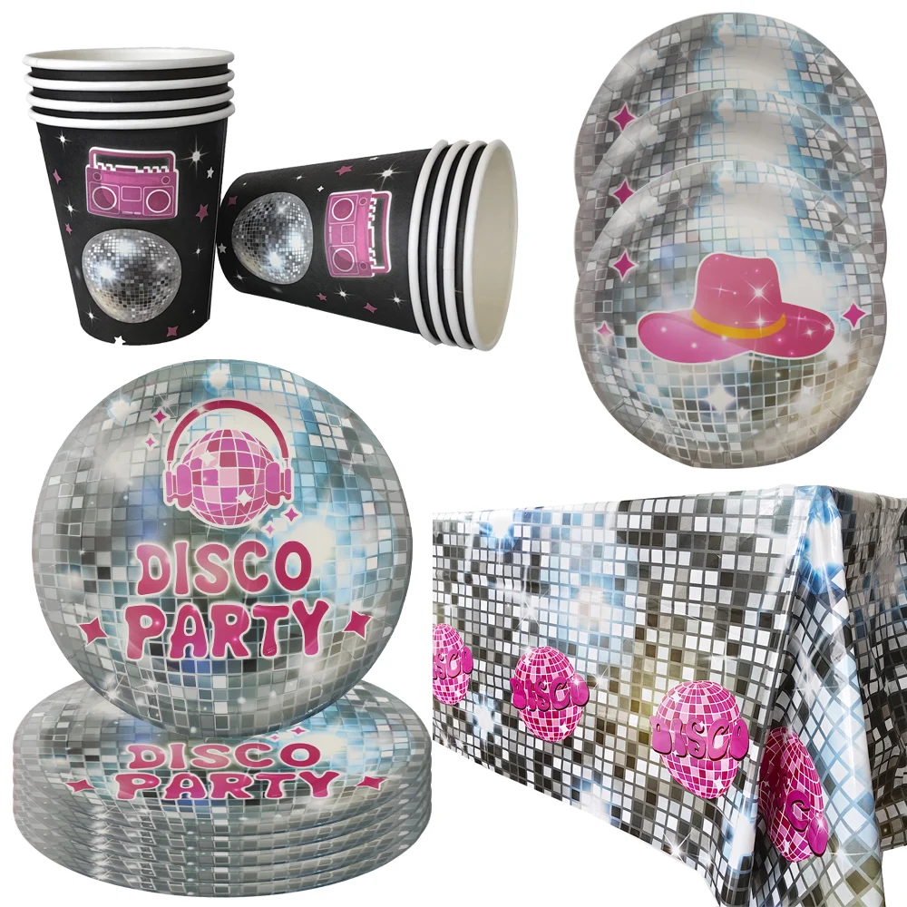

70s Disco Party Plates Cups Napkins Supplies 70s Disco Birthday Party Decorations 80s 90s Disco Theme Disposable Party Tableware