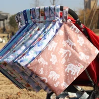 30x40cm Wet Bags Baby Diaper Bag Waterproof Dry Nappy 2 Zipper Handbag Stroller Carry Pack Travel Outdoor Wet Diaper Storage Bag 1