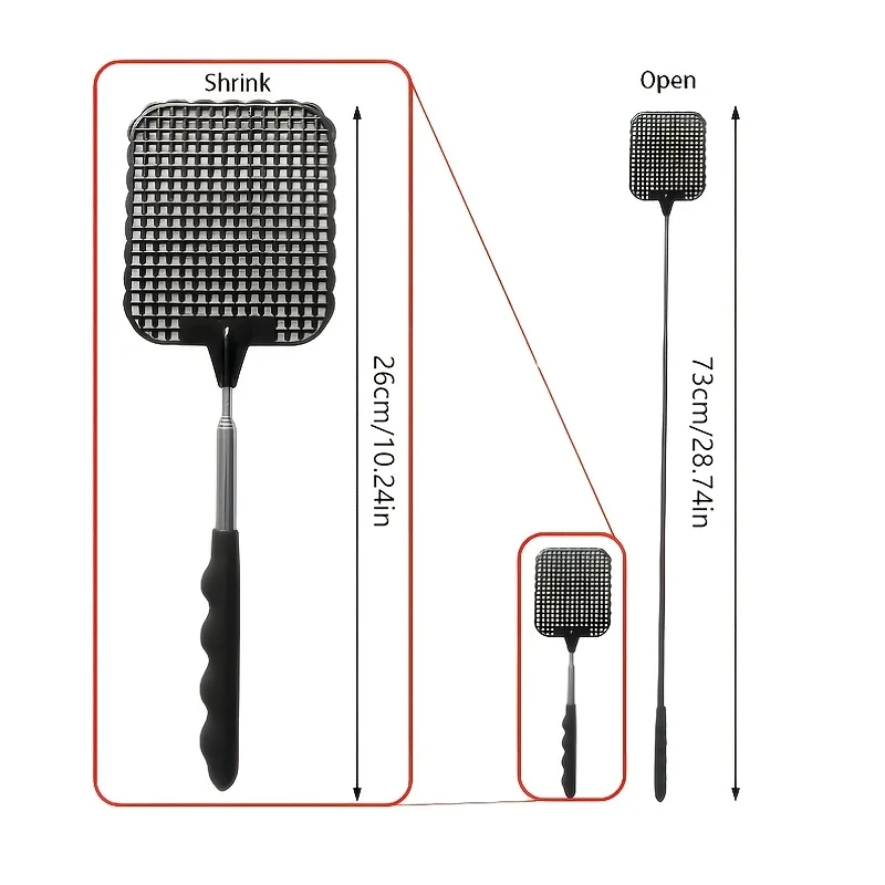 Description Picture 6 of itemA telescopic elongated mini fly swatter irons folding to catch flies mosquitoes plastic fly swatters