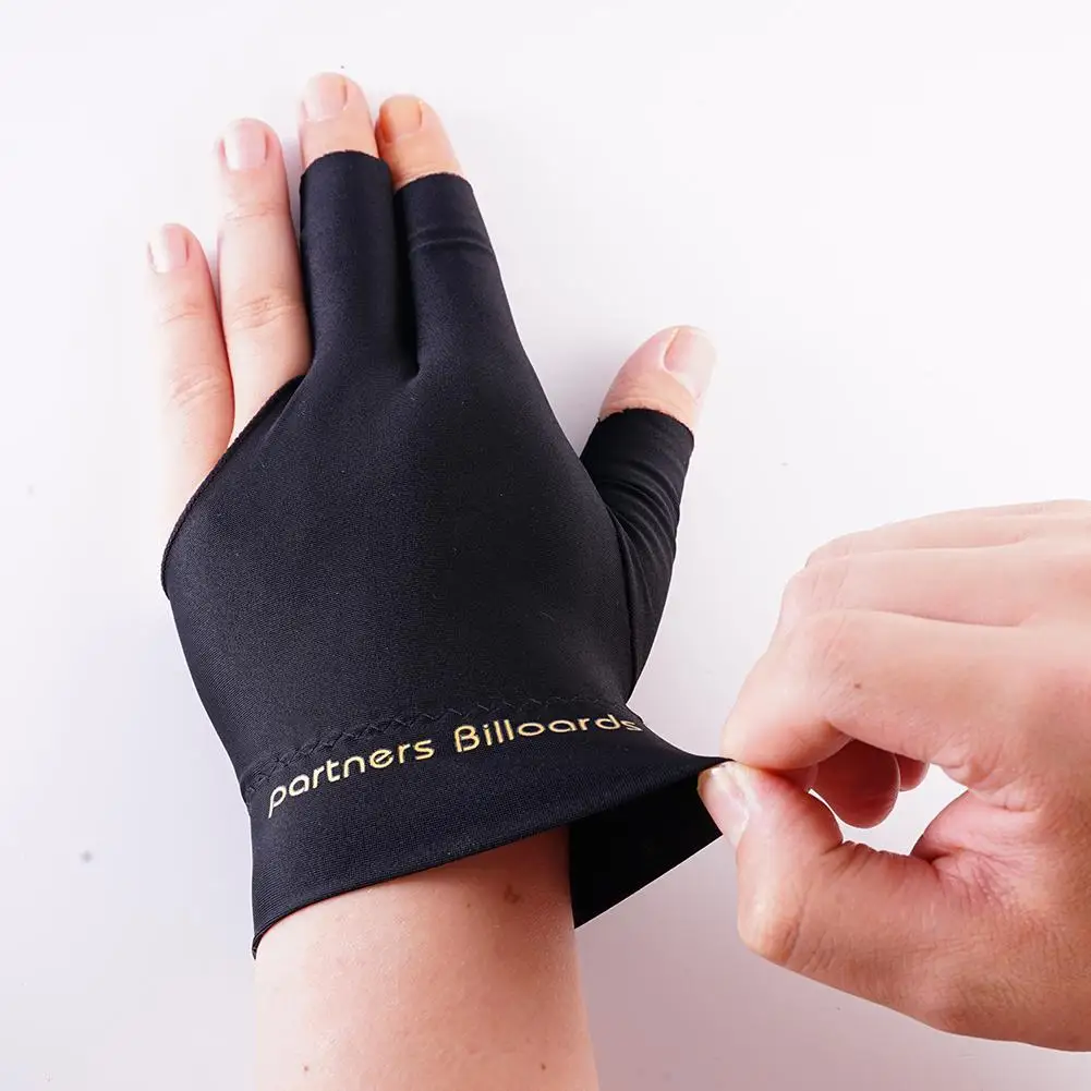 1pc Billiard Gloves Three Finger Smooth Biliardo Gusanti Accessories Fingerless Gloves Nylon Non Slip Single billiard gloves