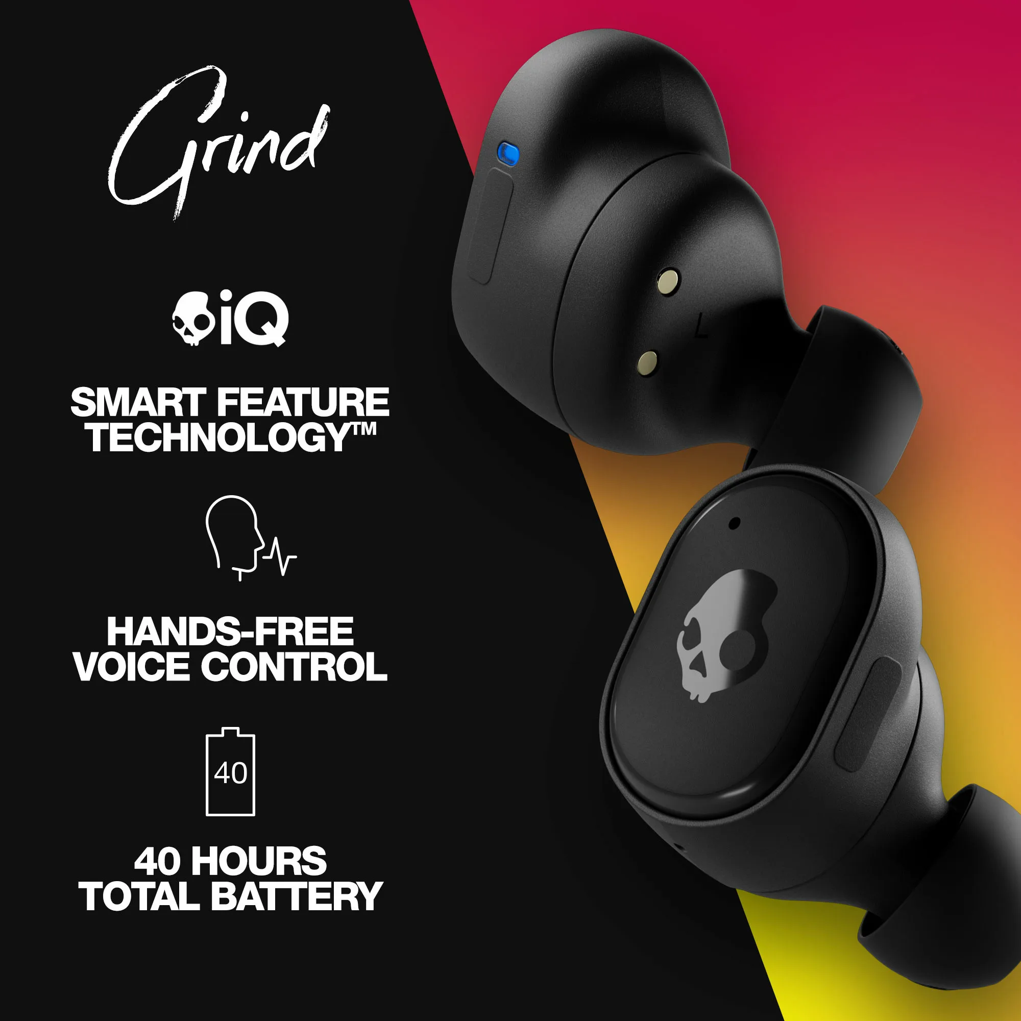 Skullcandy 그라인드 S2GTW-P740, 진정한 무선 블루투스 이어버드, ..