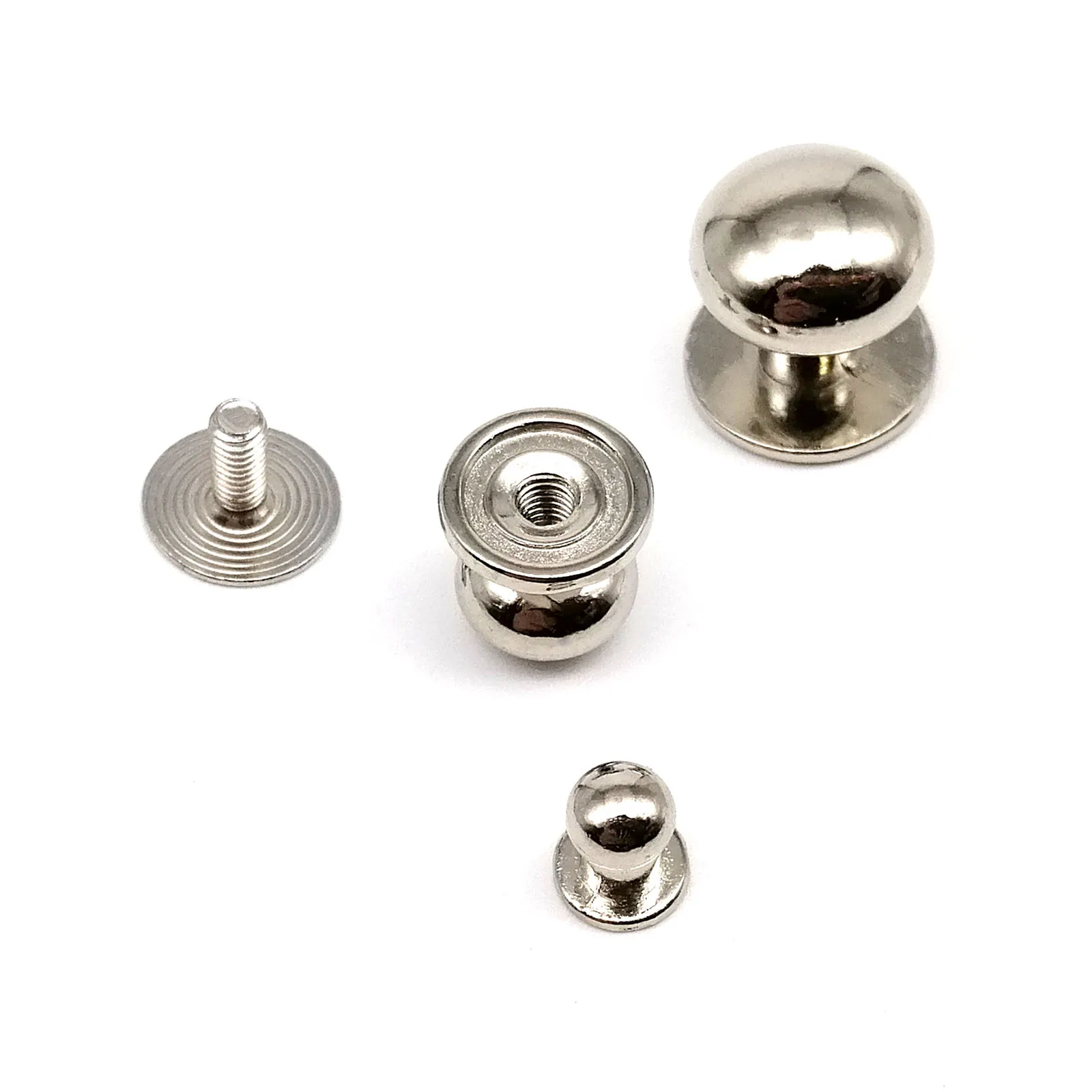 Metal Rivets 20pcs Zinc-alloy Round Ball Head Leather Craft Bag Purse Belt Chicago Screw Back Nail Rivet Screwback Nipple Stud Spot
