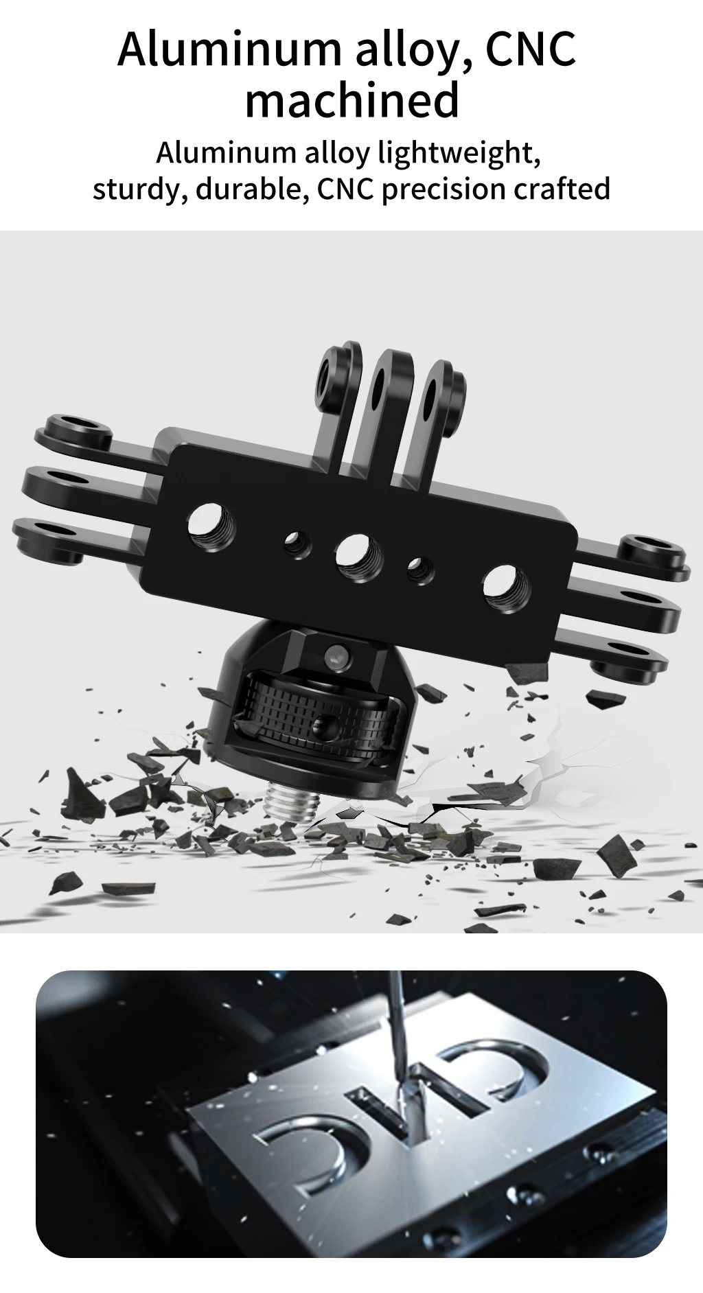 3-Position Licht Stand Halterung Handy Halter Stativ 1/4 Verlängerung Halterung für Gopro Action 5Pro Mic Füllen Licht live-Übertragung – Detail 5