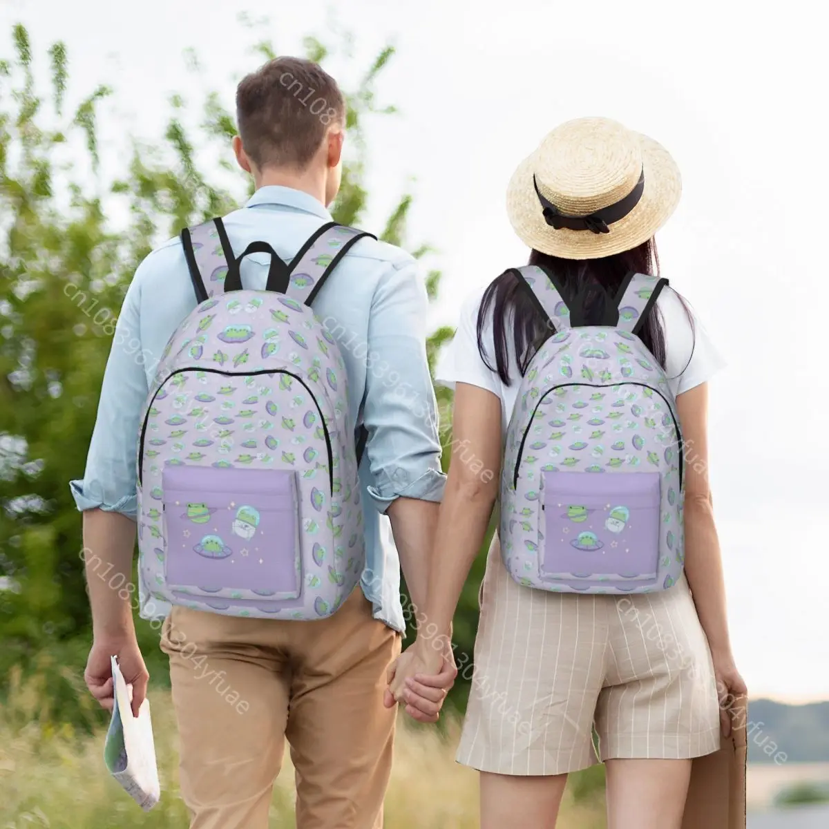 Cute Cosmic Frogs Backpack Space Animals Fun Backpacks Female Xmas Gift Outdoor Style Print School Bags Designer Rucksack