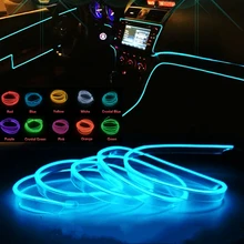 

1M/2M/3M/5M Backlight In Car Interior Decorative Lighting Led Tape El Wire 12V Neon Strip Ambient Lights Waterproof