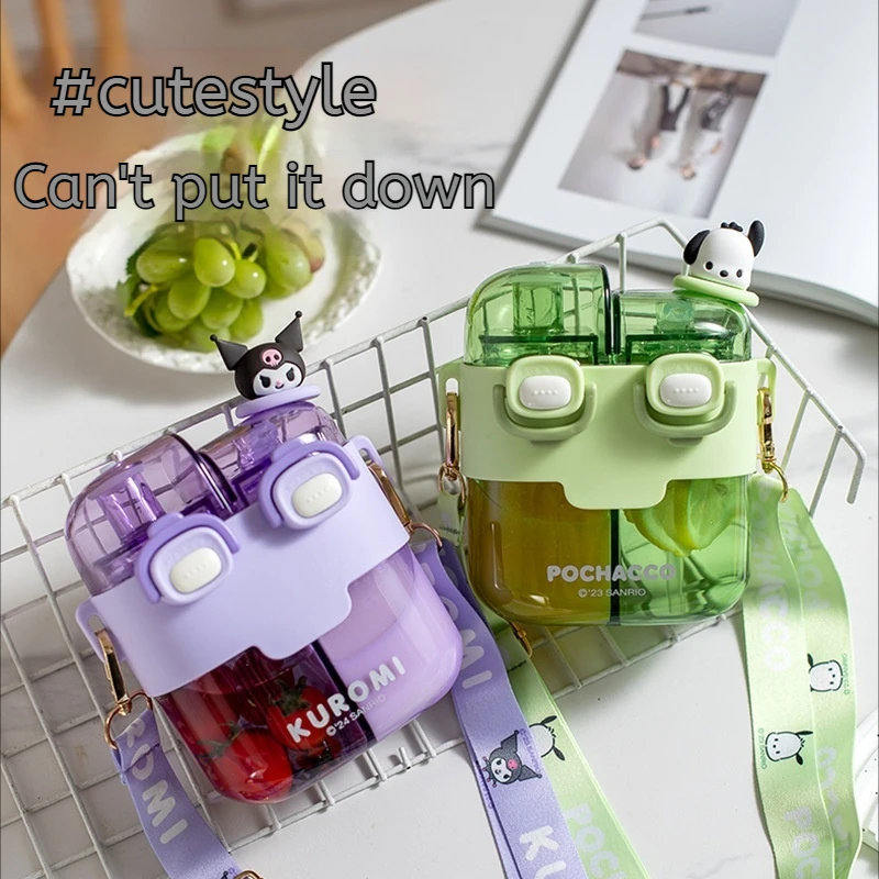 

Бутылочка для воды Sanrio, детская пластиковая Герметичная Бутылка Для Воды Hello Kitty, студенческий уличный инструмент для питья и кемпинга