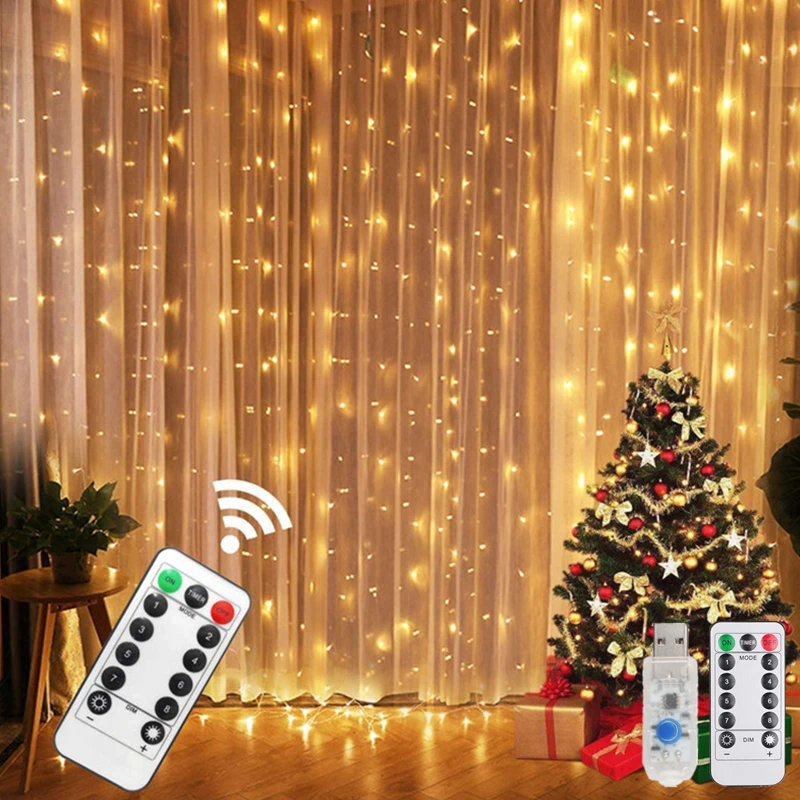 3M LED Curtain String Light Merry Christmas Decorations for Home Garland Noel Navidad Deco Cristmas Ornaments New Year christmas decorations