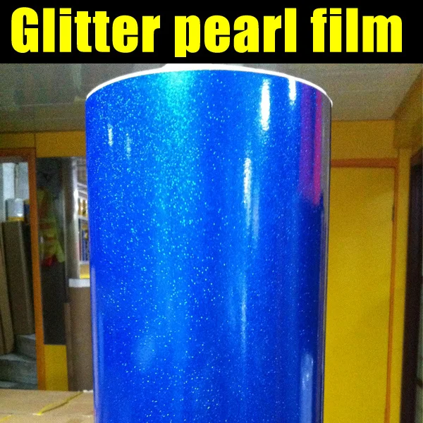 

Premium High glossy Blue Diamond pearl glitter wrapping vinyl film Glossy red diamond glitter car sticker