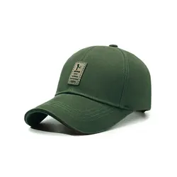Khaki Vintage Fabric Baseball Cap for Men - Trendy, Versatile, and Flattering Sunshade Duckbill Hat (Green)