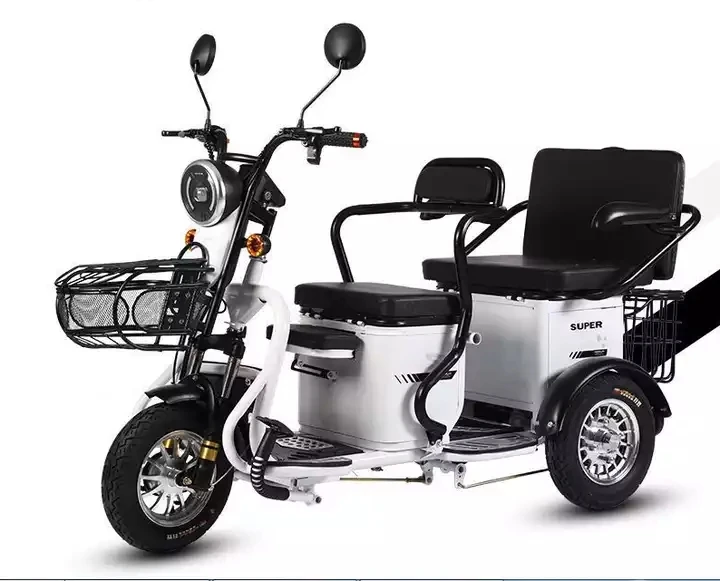 Family Use Electric Cargo Trike Oem Commercial 3 Wheel Motorcycle Disabled Passengers Child Seat Electric Tricycles front cargo child seat seater box pedal assist rear drive motor wheel family outgoing electric bike 3 wheel for adults