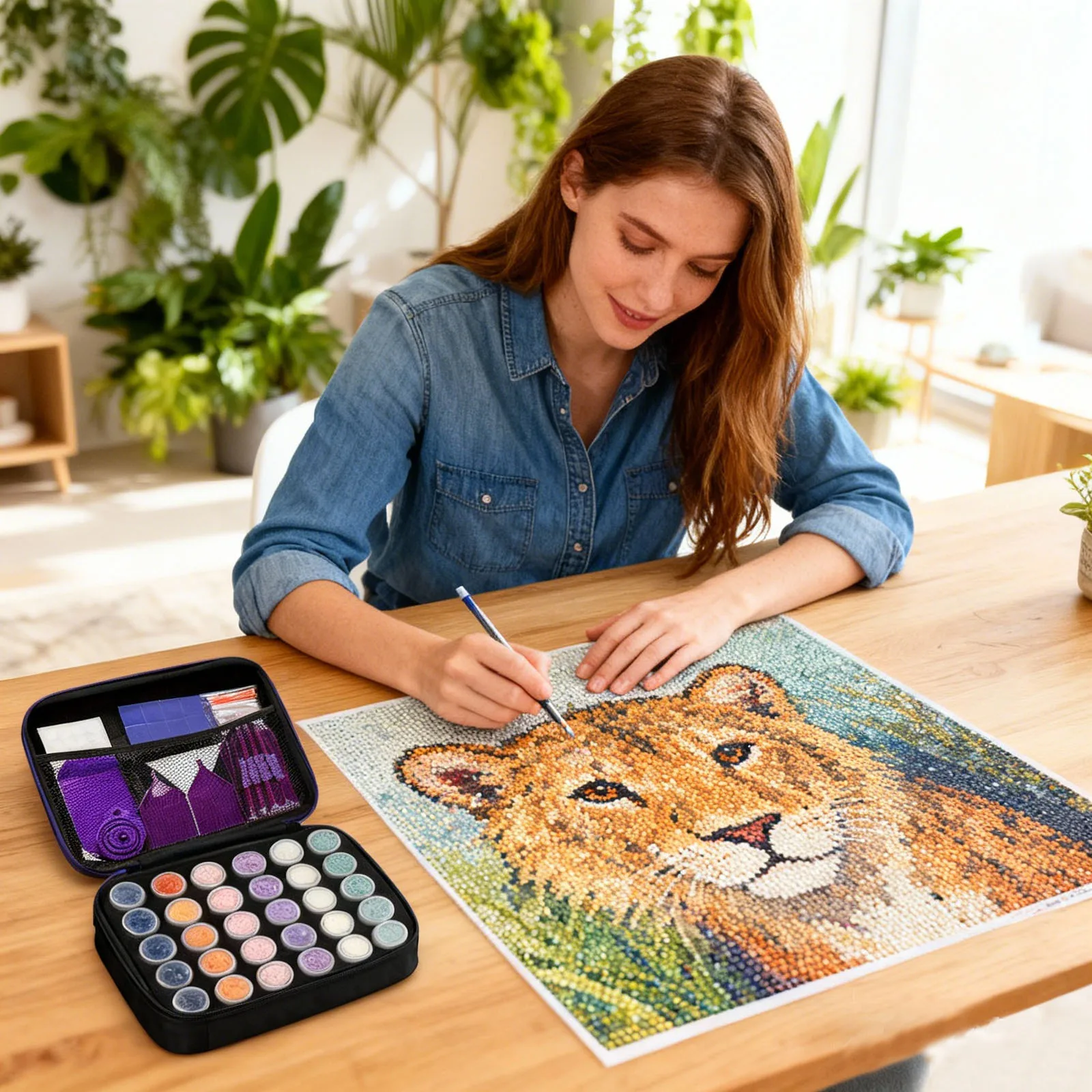 5D DIY 30 Bottles Diamond Painting Kit with Storage Box and Multi-Functional Diamond Painting Tools, Suitable for Diamond Art - 6