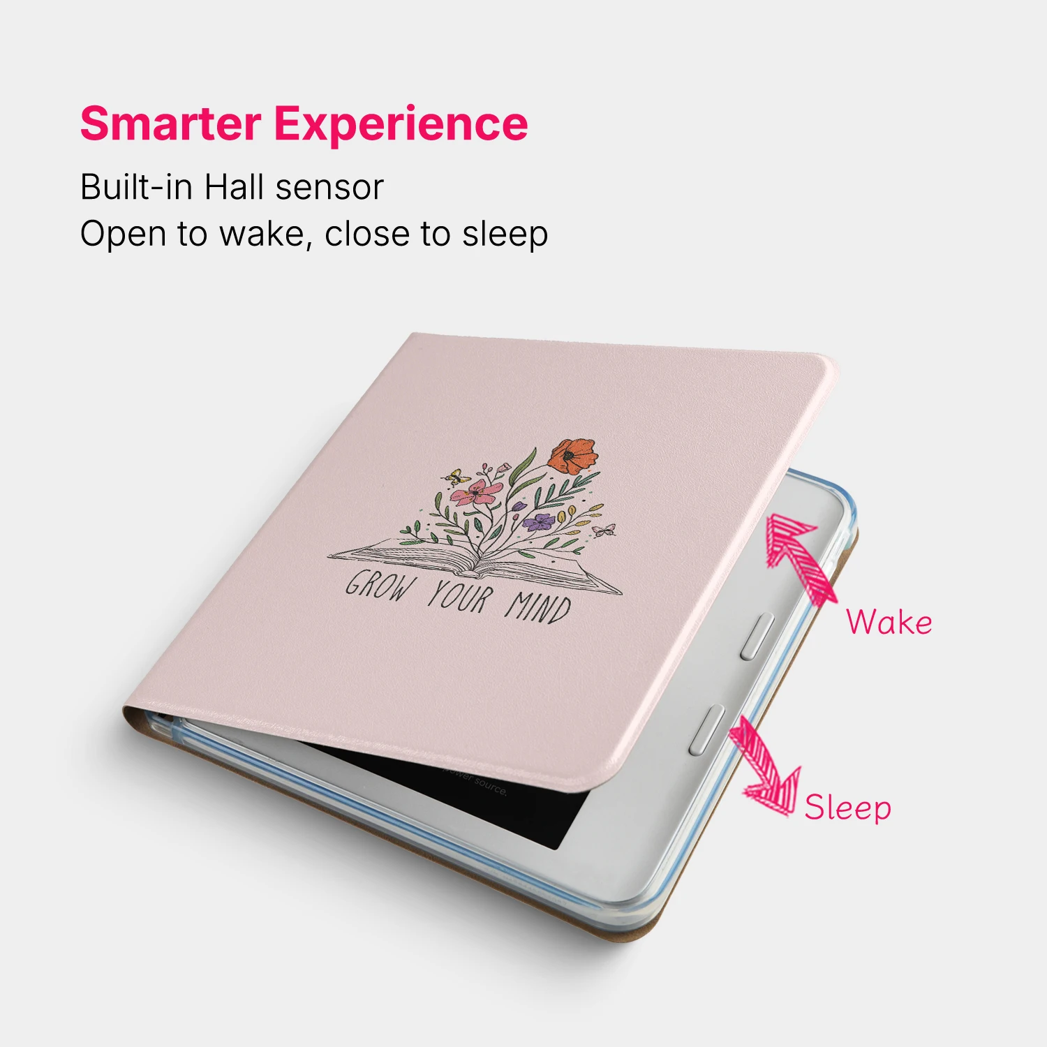 Floral Illustration Detachable Magnetic Case with Clear Back