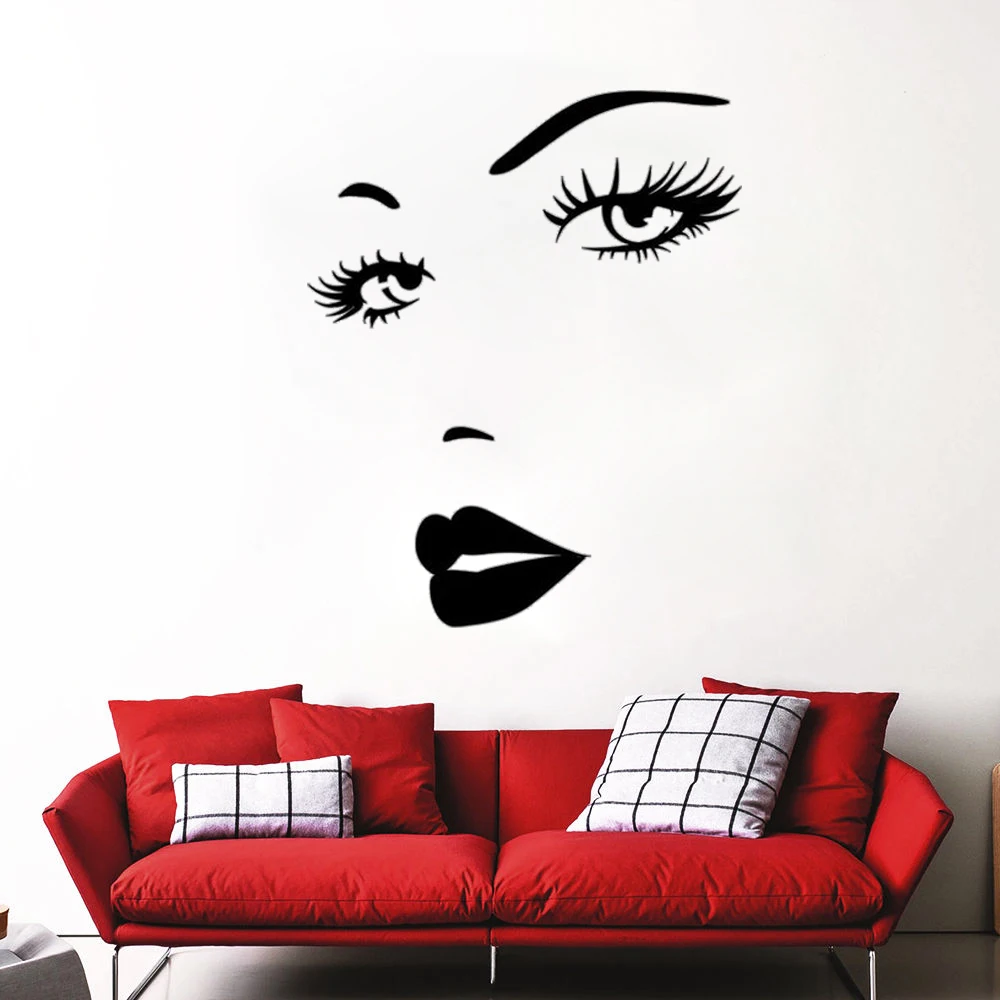 Hot Sexy Look Girl Lady Lips Wall Decals Vinyl Stickers For Beautiful ...