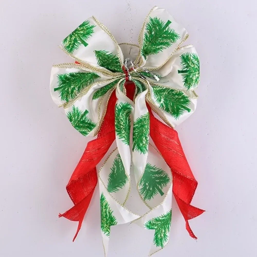 Red Fabric Christmas Double Layer Bow Decoration