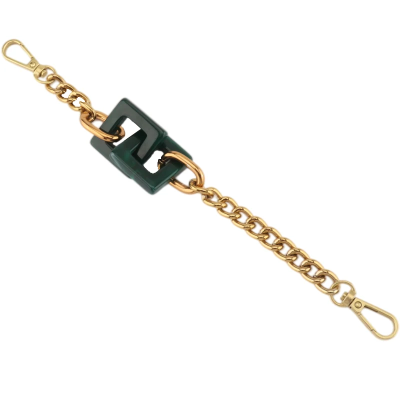 Fashion ladies handbag accessory chain shoulder bag with a chic resin chain with DIY disassembling oblique bag decoration