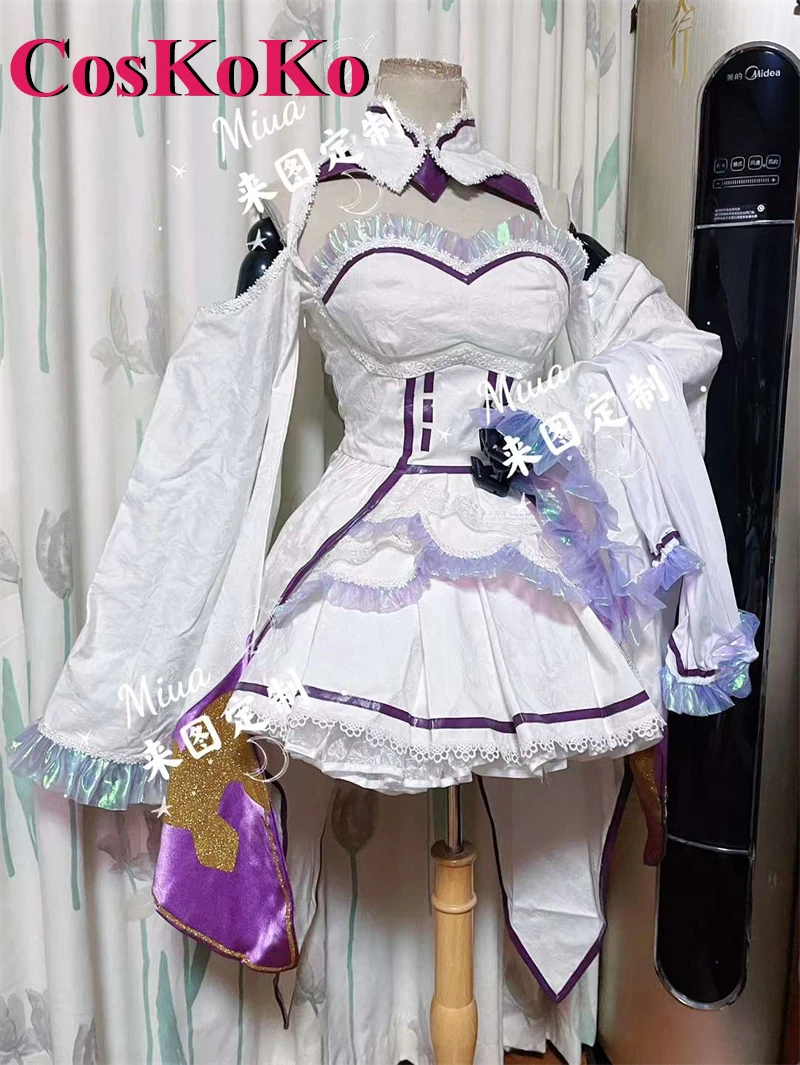 

【Customized】CosKoKo Emilia Cosplay Anime Re:Life In A Different World From Zero Costume Gorgeous Sweet Dress Role Play Clothing