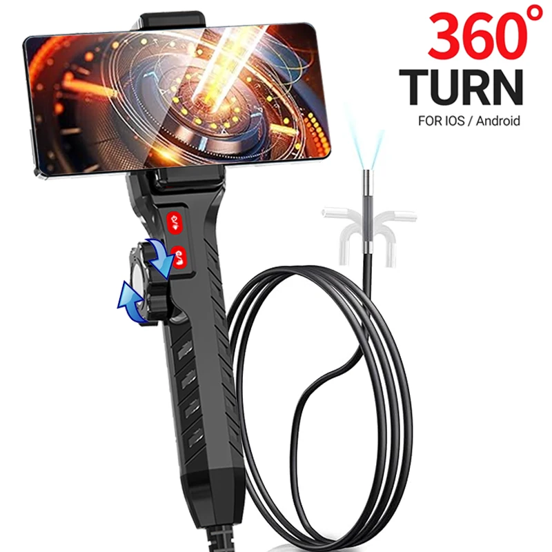 Articulating Borescope Endoscope Camera with 3.9 MM Two- Way Articulated Snake Camera with Light Support IOS Android 1