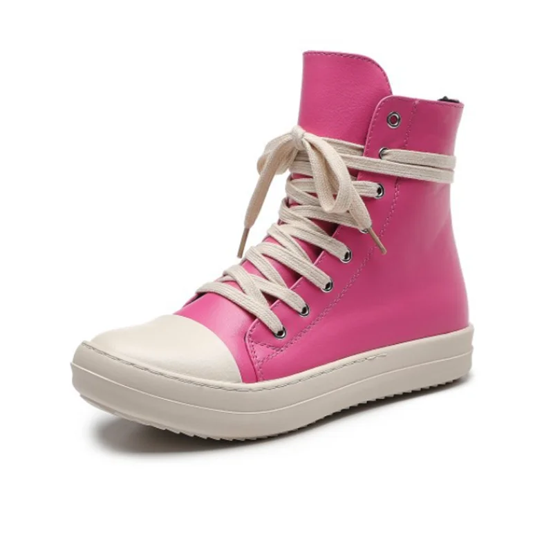 

Fashion Skate Shoes Sneakers Women Classic Round Toe Brand Lace-up High top Vulcanize Shoes Casual Flat With Street Dance Shoes