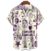men's shirts Mexican wrestling 3D printed short sleeved shirts Summer Fashion men's clothing Loose oversized Hawaiian shirts 4