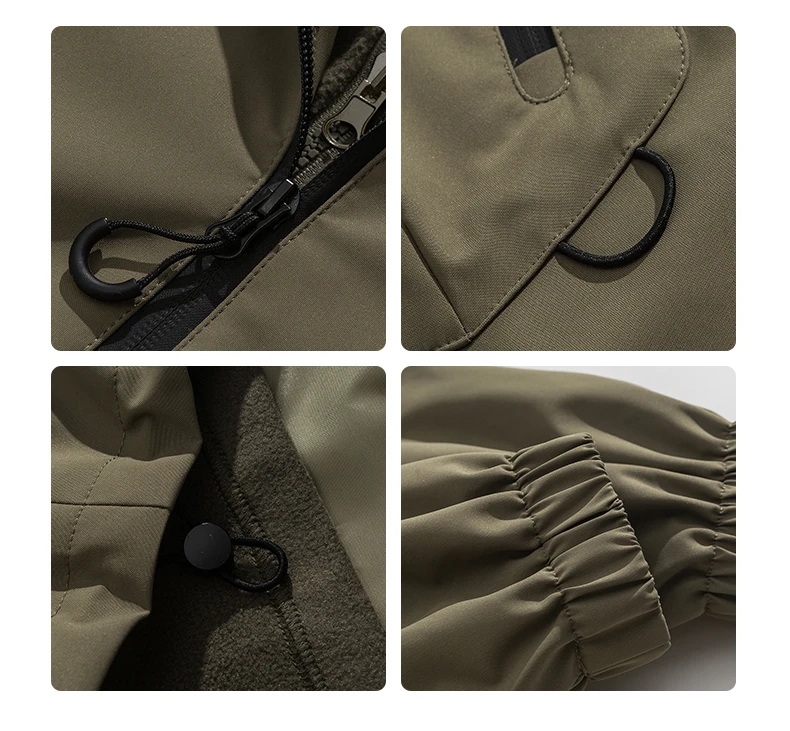 Unisex 3-in-1 Detachable Fleece Jacket Waterproof Windproof Breathable Hooded Hiking Camping Trekking Skiing Outdoor Sportswear