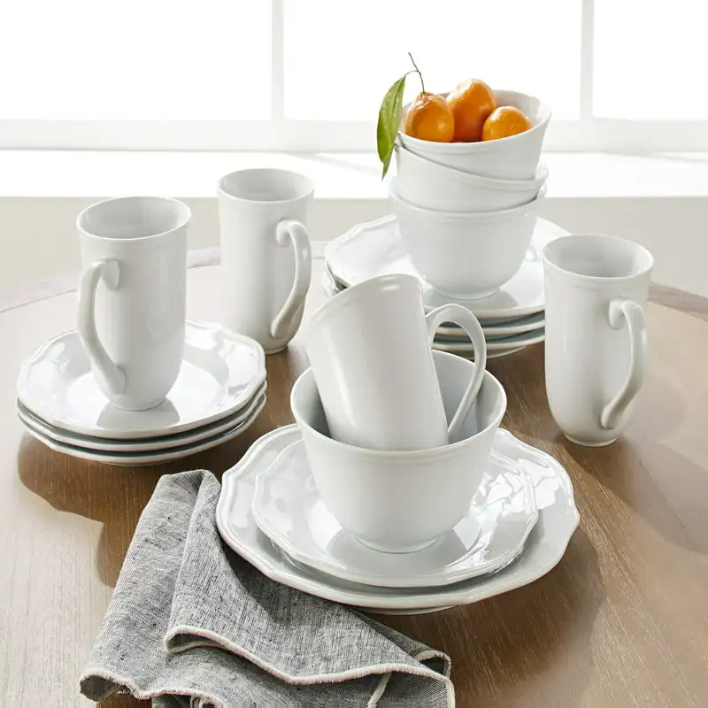 

Carnaby Scalloped Dinnerware Set, White