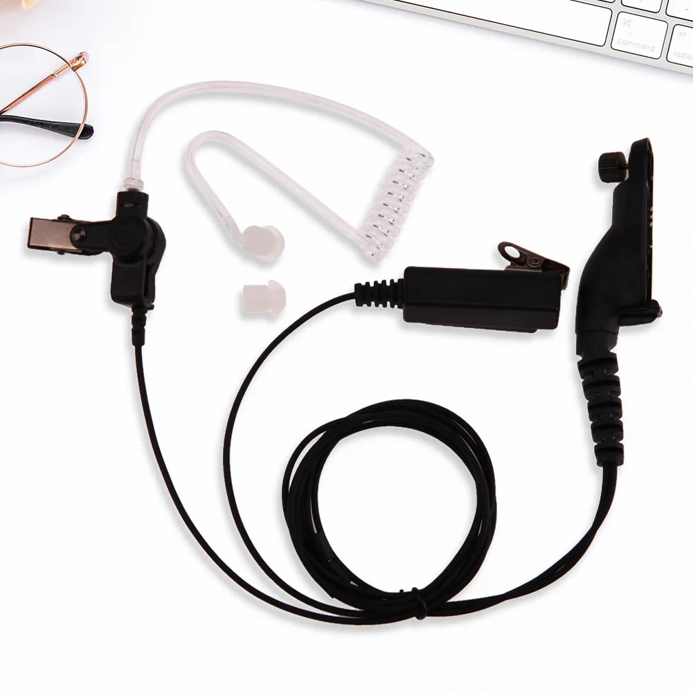 Acoustic Radiation Protection Anti-Radiation Headphones Air Tube Handsfree Earphone with Microphone Volume Control Ear Hook 2