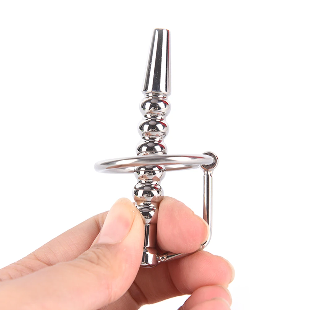 1PC Stainless Steel Gaysex Urethral Stimulator Dilators Sounding Penis Plug With Glans Rings Sounds Catheters Men's Masturbator penis sex toys