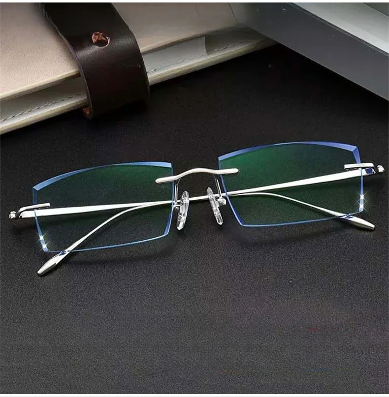 

Frameless Glasses Men's Titanium Diamond Rimmed Ultra Light Myopia Eye Finished Prescription Glasses Frameless Customization