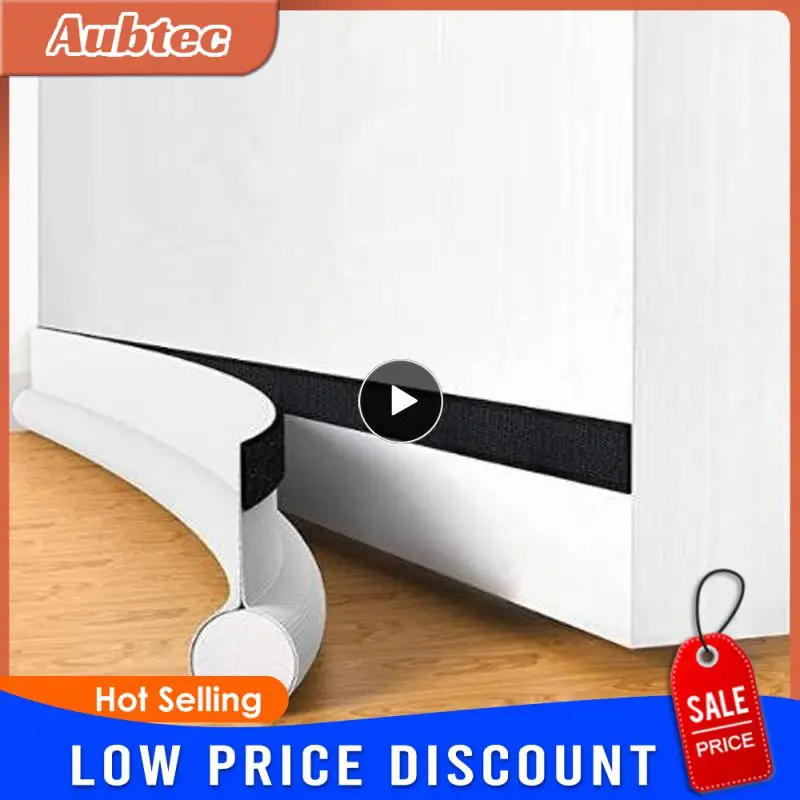 Door Bottoom Seal Strip Windproof Soundproof Door Sweep Draft Stopper Cuttable Foldable Weatherstrip Self Adhesive Acoustic