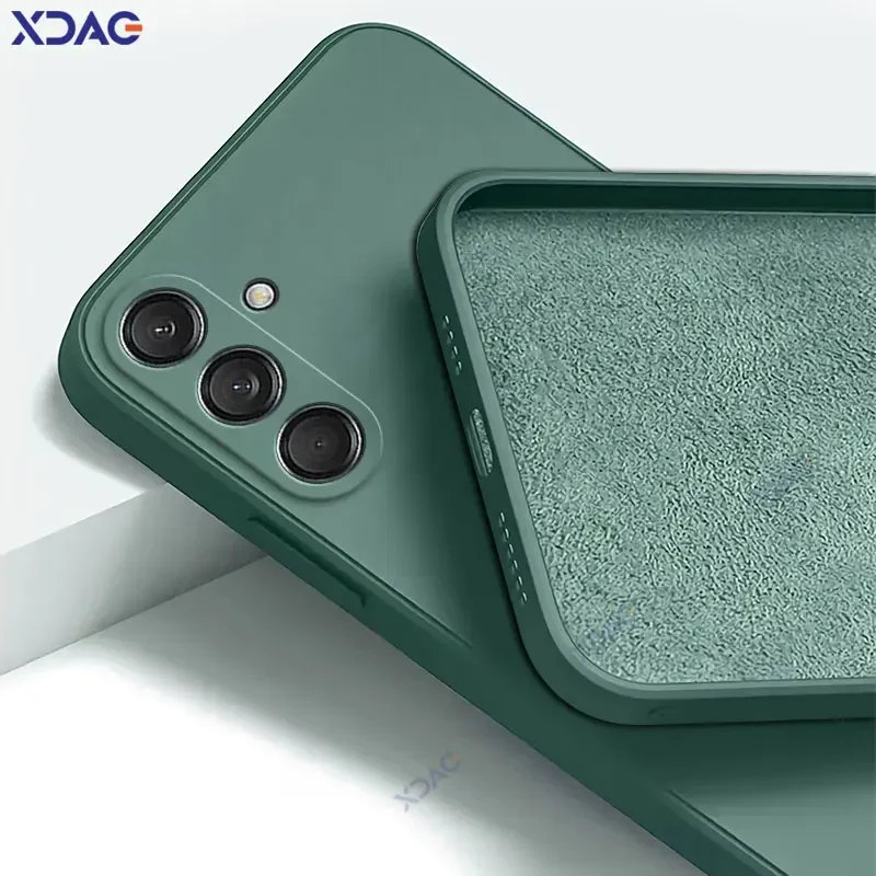 Premium Square Liquid Silicone Phone Case - Ultra-Soft Double Liner Protective Cover