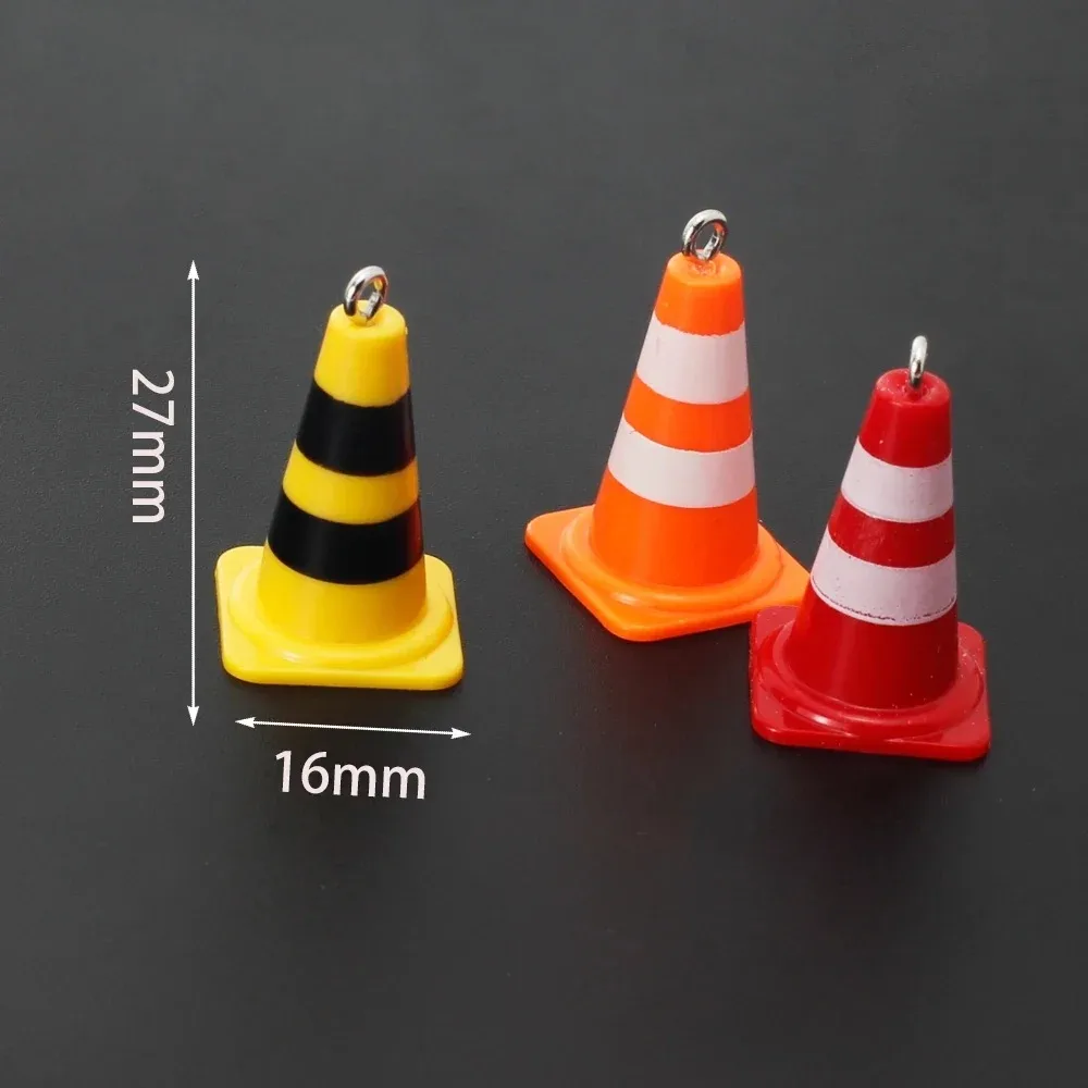 10개 도로 표지판 교통 콘 재미있는 참 장식품 목걸이 귀걸이 열쇠고리 DIY 쥬얼리 제작 용품