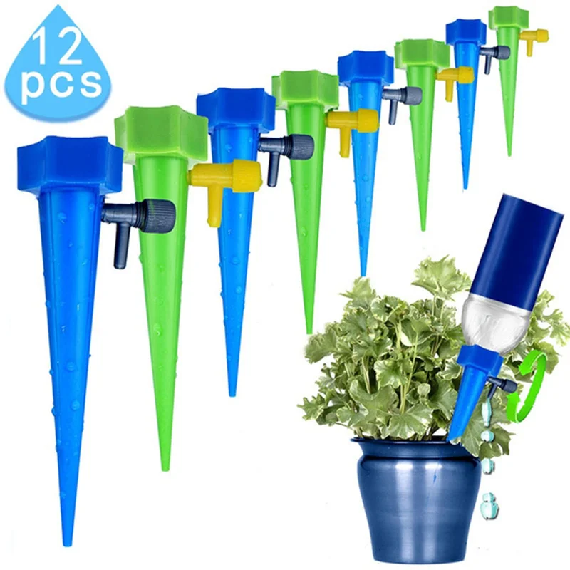 Drip Irrigation Kits 48/36/12/6pcs Auto Drip Irrigation Watering System Dripper Spike Kits Garden Household Plant Flower Automatic Waterer Tools
