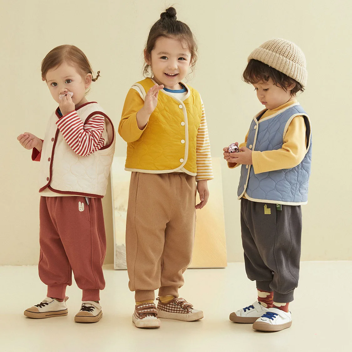 Baby Trousers Spring Solid Color Cotton For Boys and Girls Cute Cartoon Casual