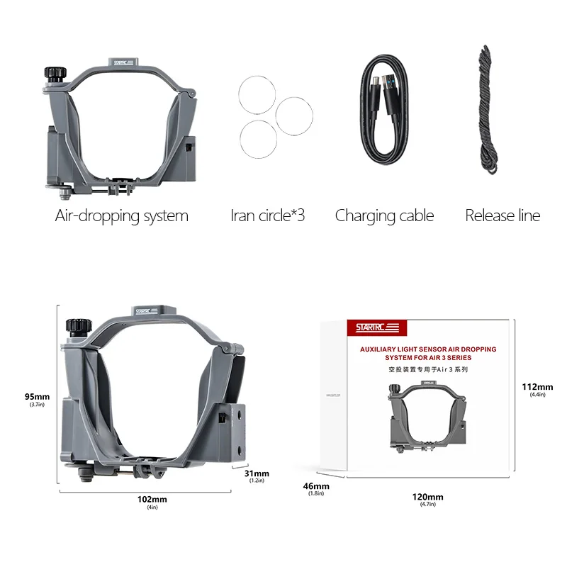 Système de largage aérien 12KM pour DJI Air 3S/3 - Télécommande incluse