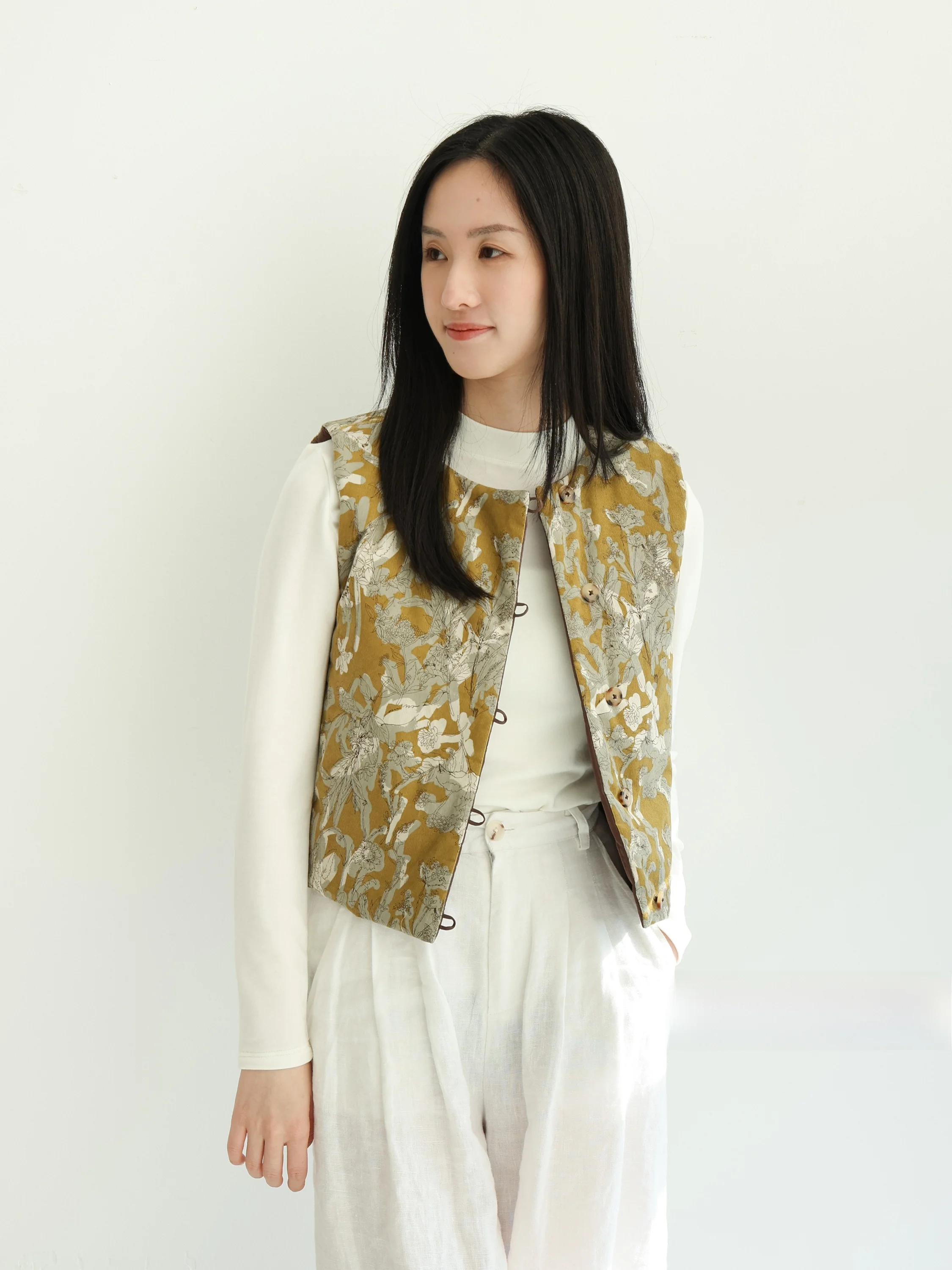 양면 착용 짧은 누빔 조끼 종이 패턴 DIY 봉제 수공예 KBD068 자체 제작 패턴 홈 패브릭 액세서리